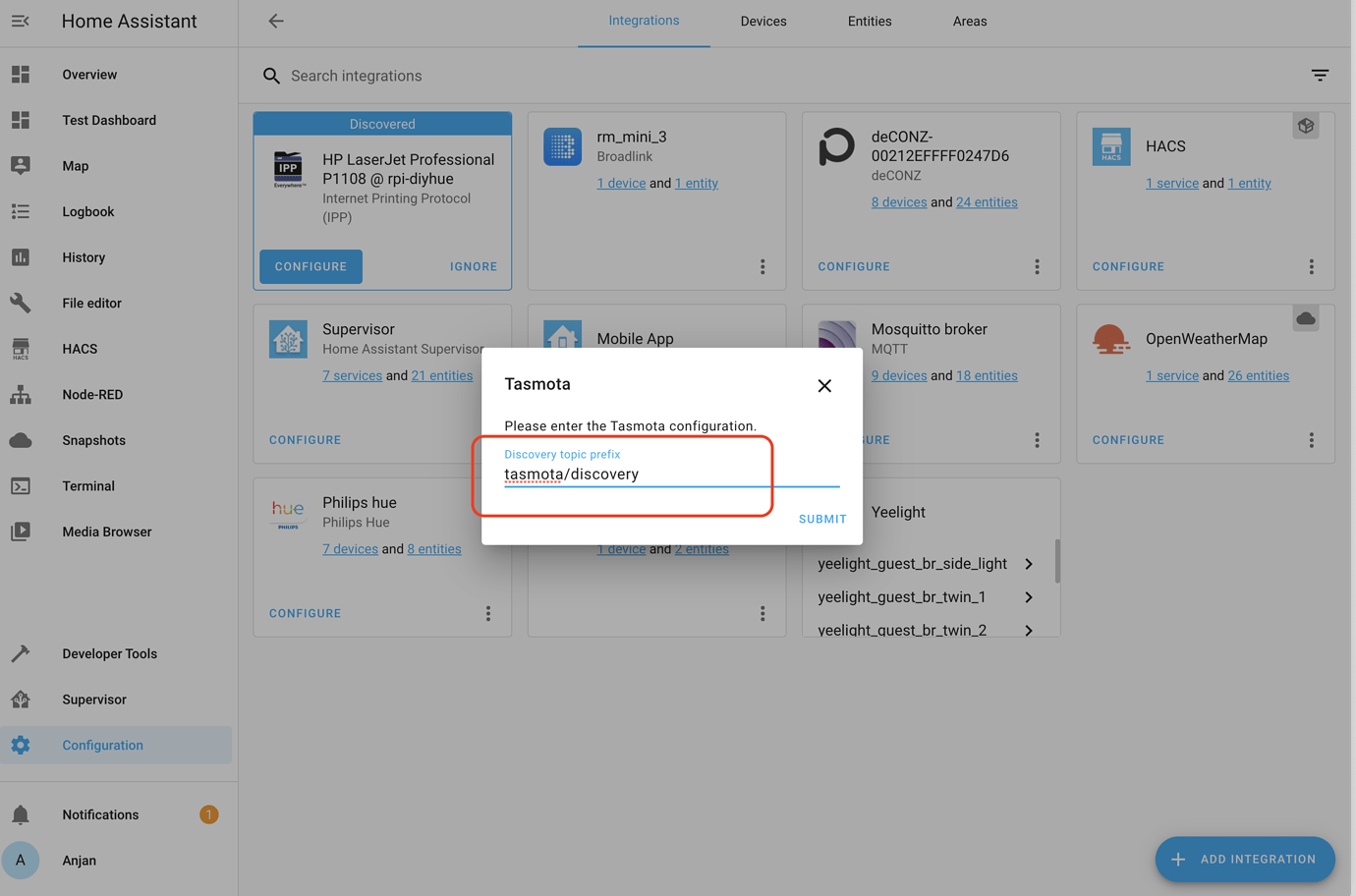 Tasmota Integration not detecting devices - Configuration - Home ...