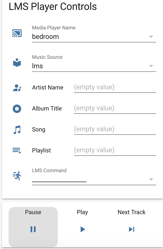 LMS Controls Google Home / Home Assistant Voice Command for