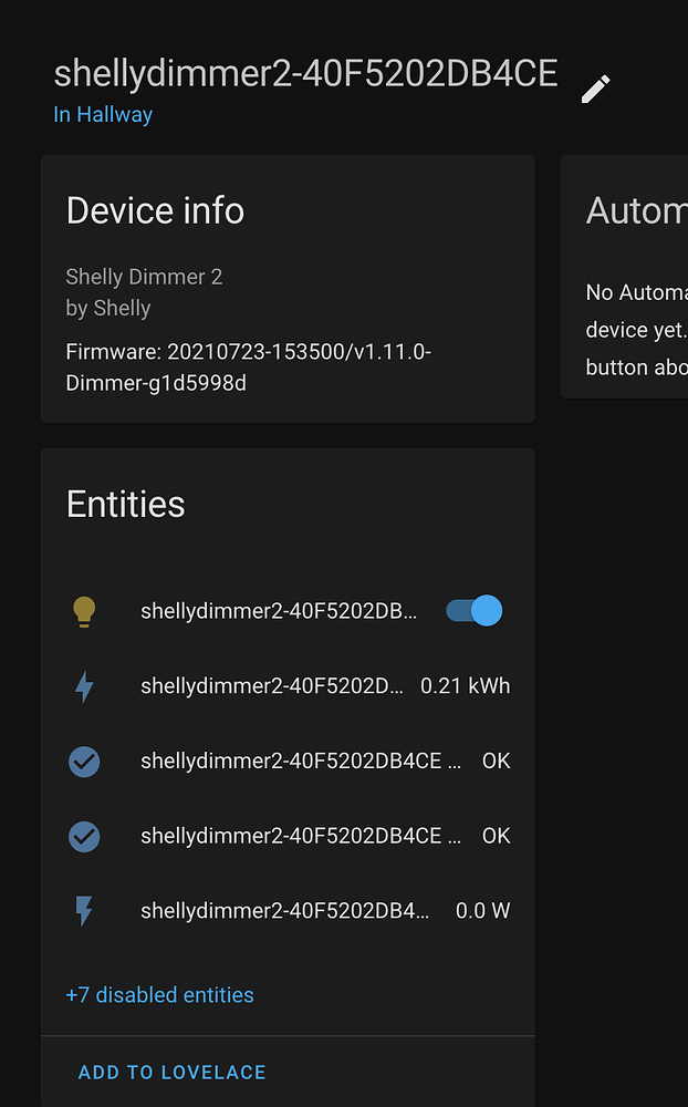 How to view energy consumption for Shelly Dimmer 2 in HA? Configuration Home Assistant Community