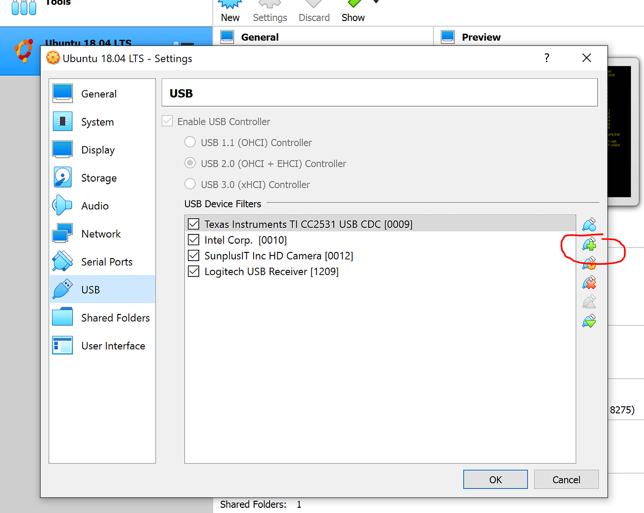 USB devices not showing in hardware list on Virtualbox VM install of