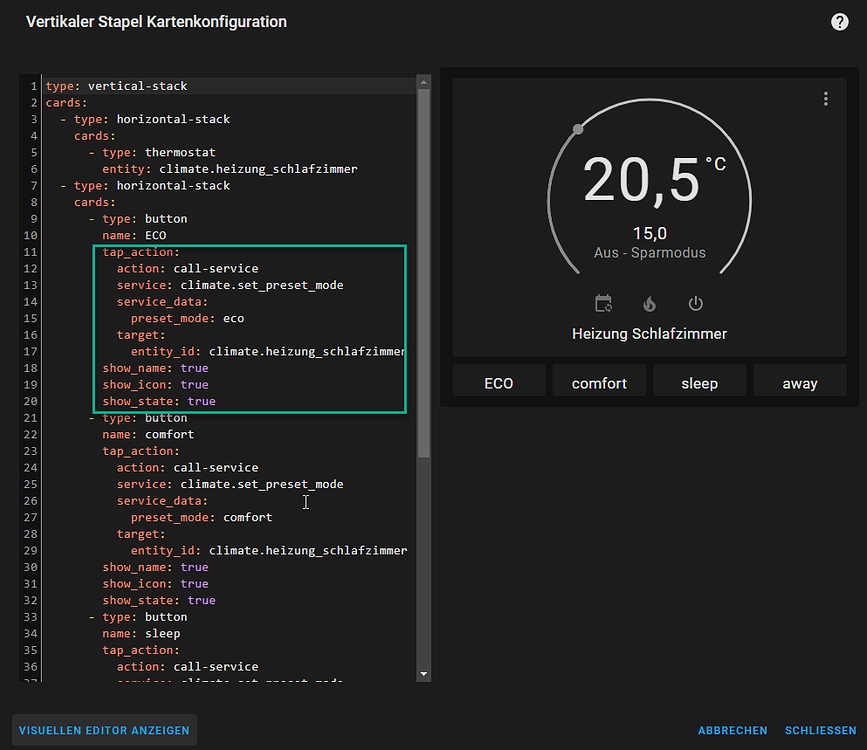 Thermostat Card & Lovelace Customize template Frontend Home