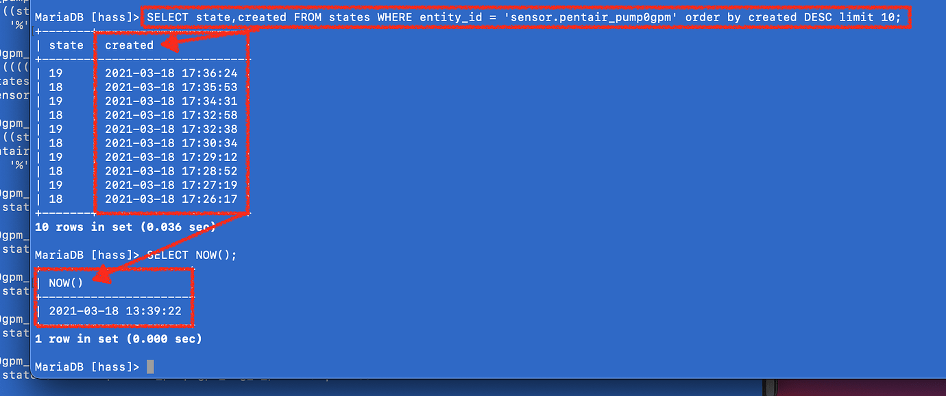 MySQL database history is in the future? Configuration Home