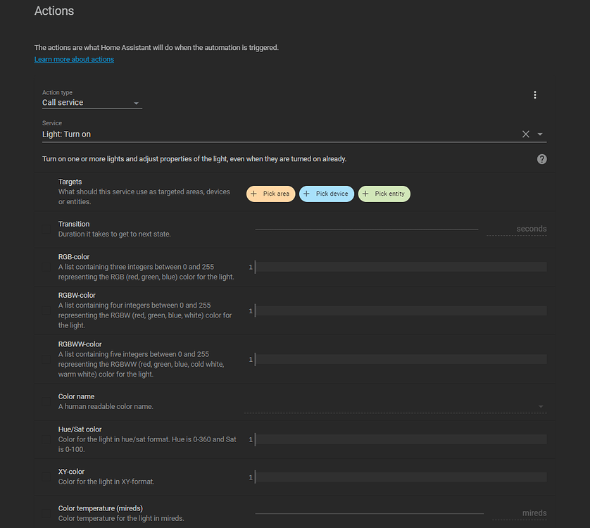 How to select color in automation gui? - Home Assistant Community