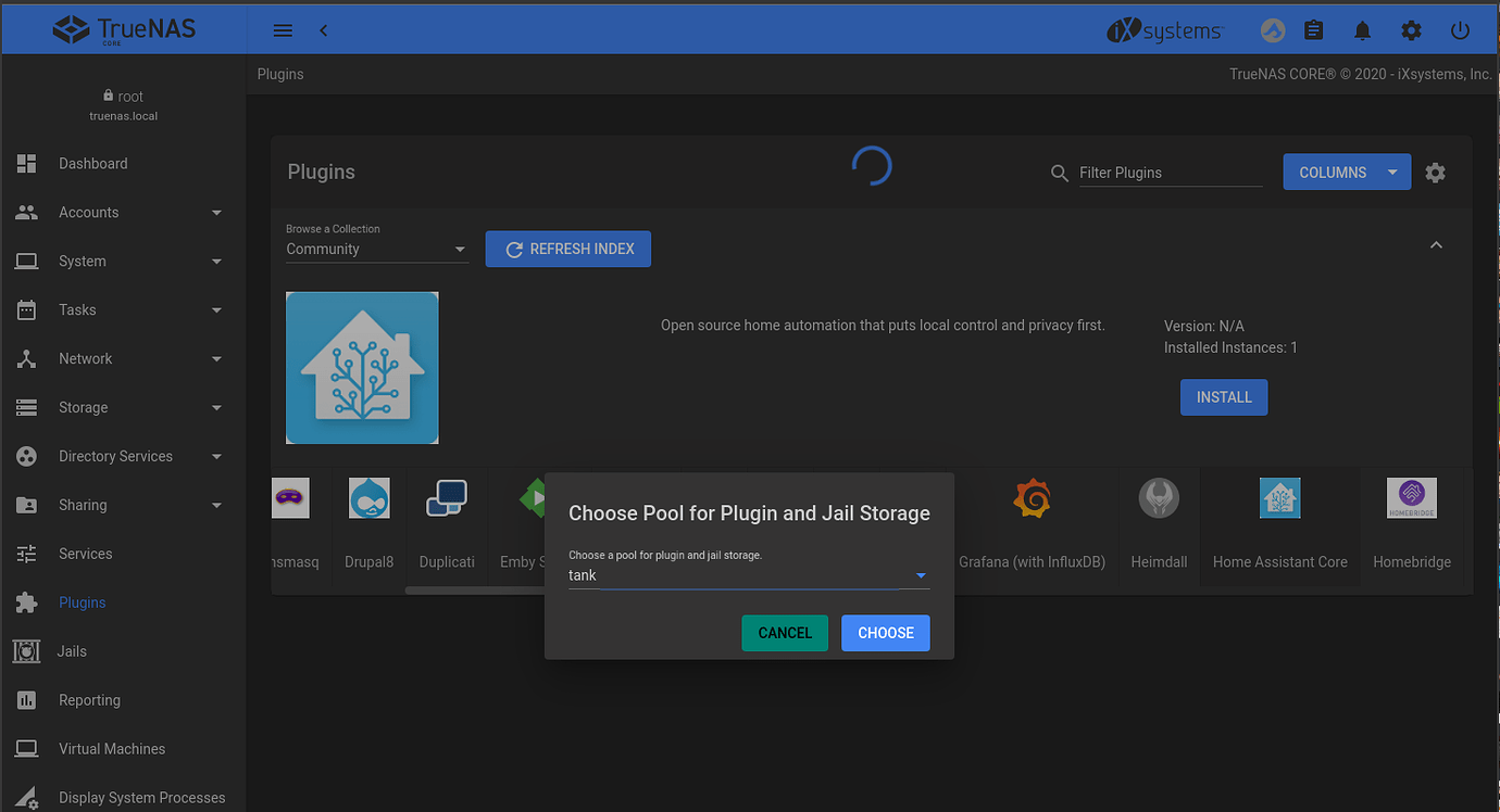 Home Assistant Core TrueNAS CORE Community Plugin Community Guides