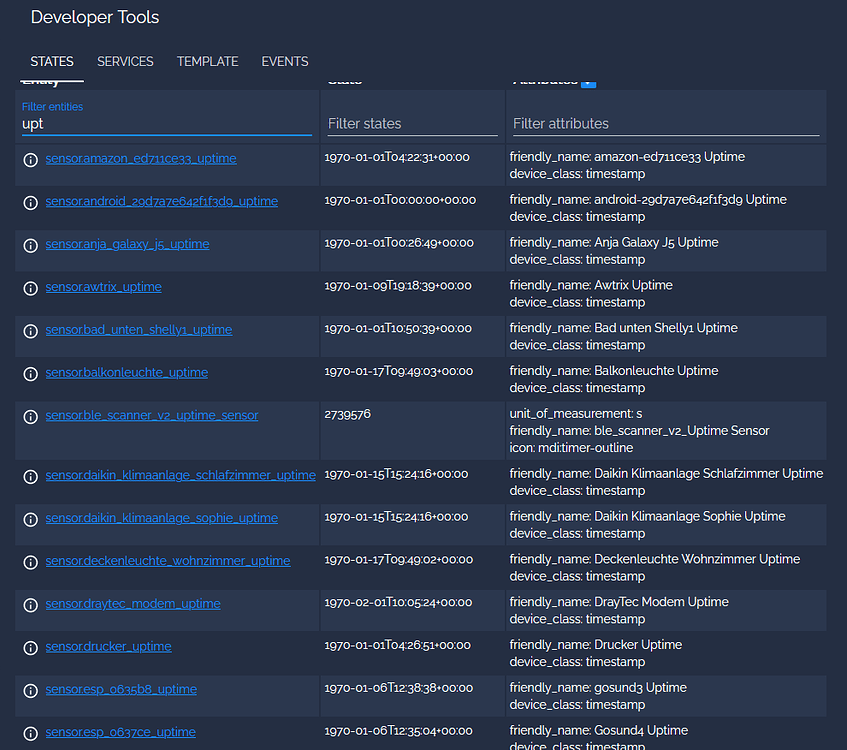 Logbook Uptime entrys changed to 1970 Configuration Home Assistant