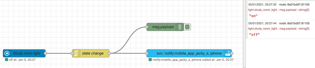 How to show device state on the notification message - Node-RED - Home ...