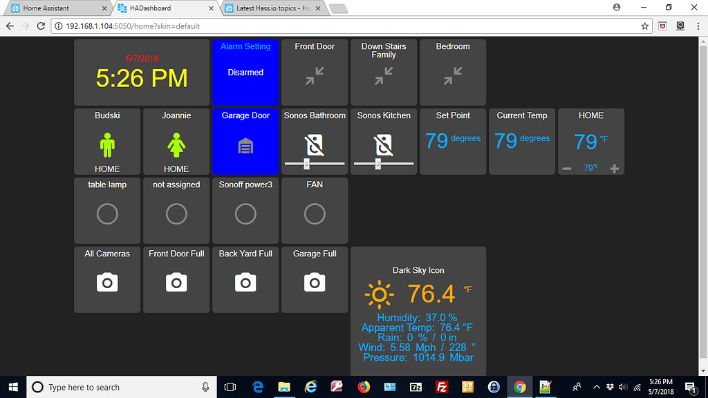 HADashboard Multiple Dashbooard Navigation Home Assistant OS Home