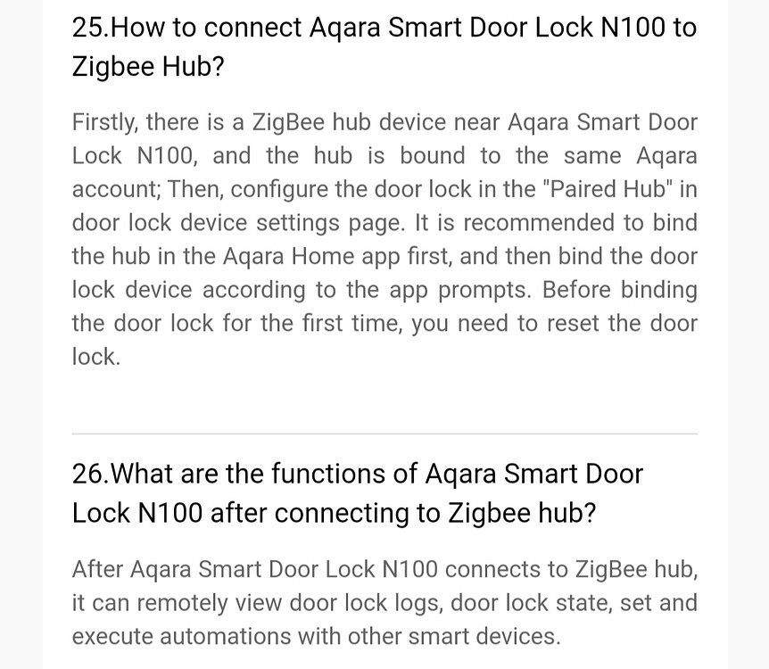 Aqara N100 lock with Zigbee/BLE - Zigbee - Home Assistant Community