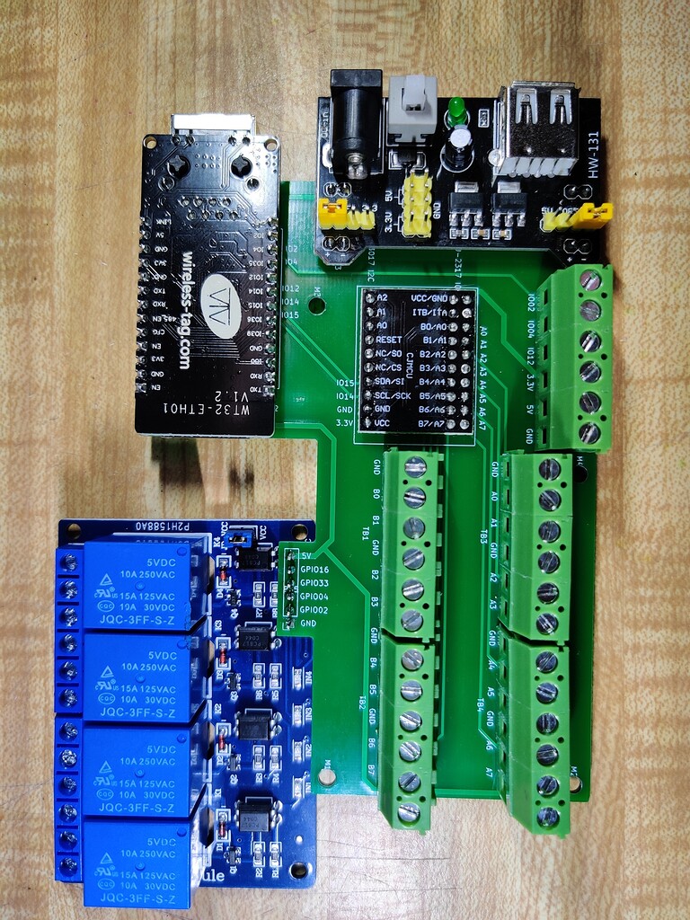 Home brew ESP32 security panel with 4-channel relay, 19-channel GPIO ...