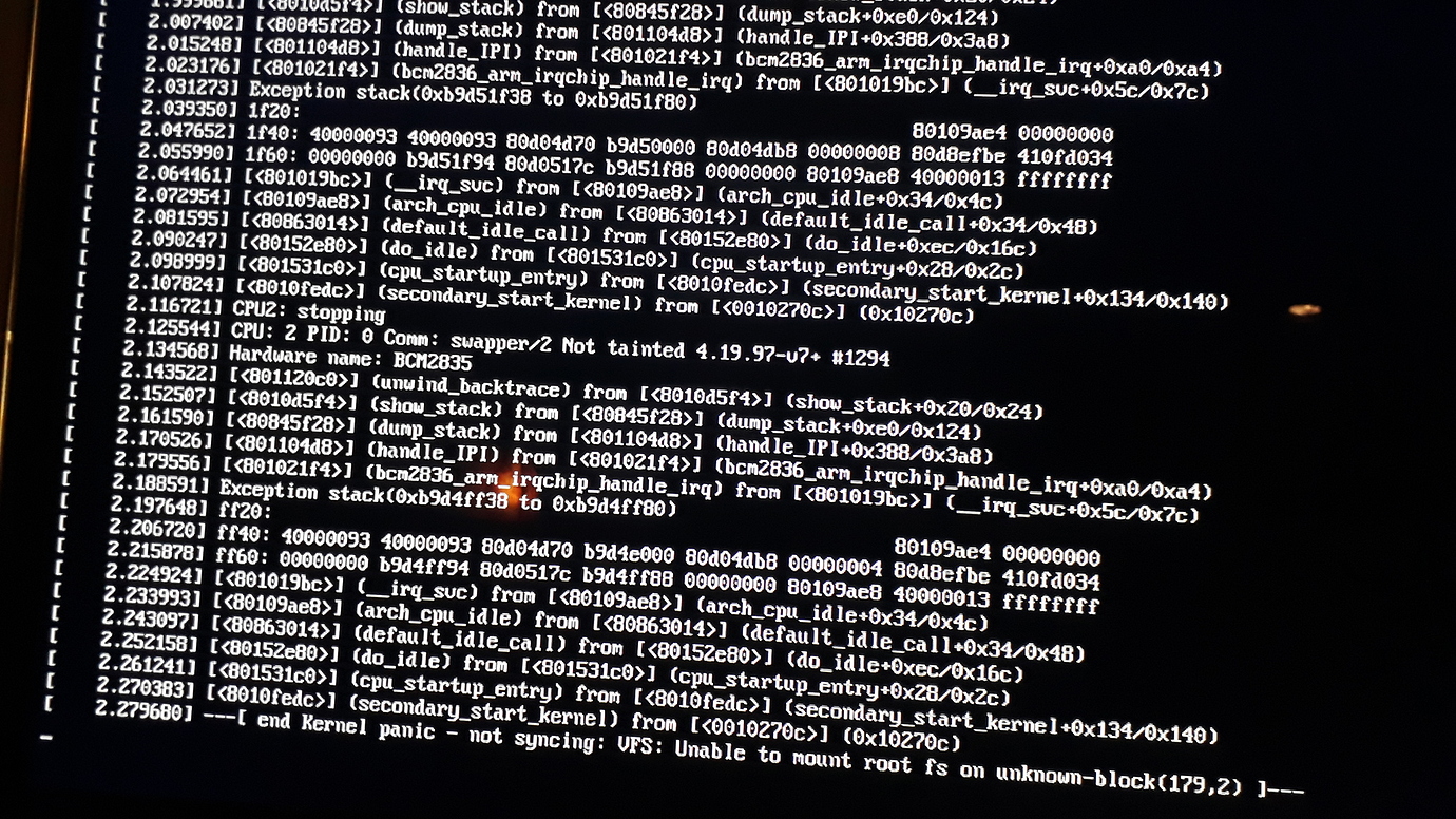 Vfs unable to mount root