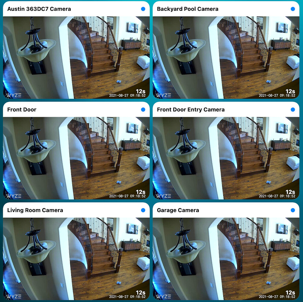 Homekit Camera Live Stream the same for all cameras Configuration