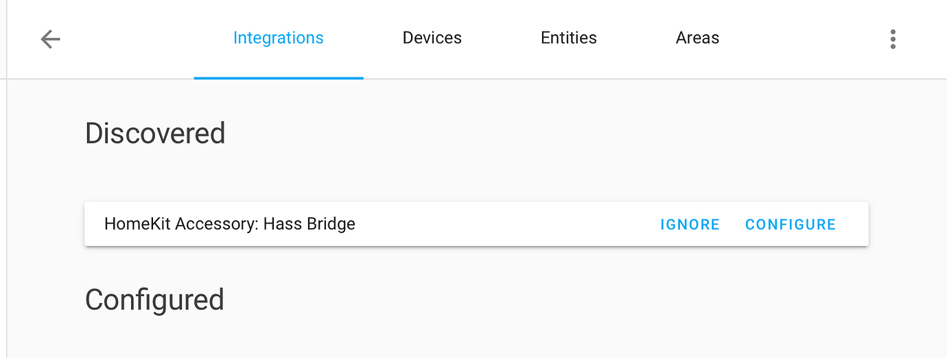 I can’t find my Home assistant bridge in the home app Configuration