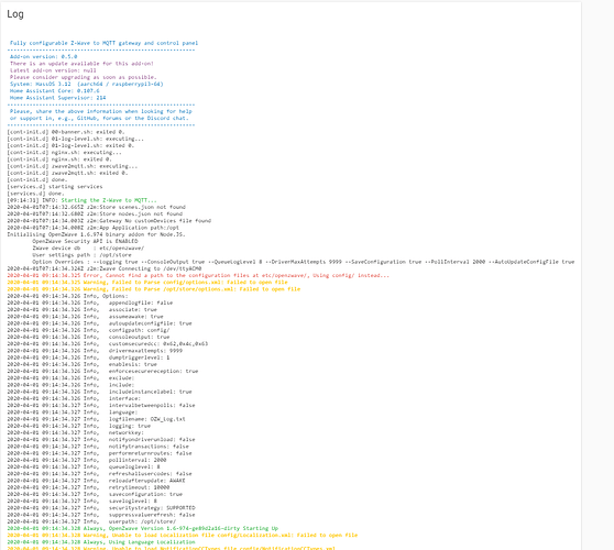 zwqve2mqtt log start