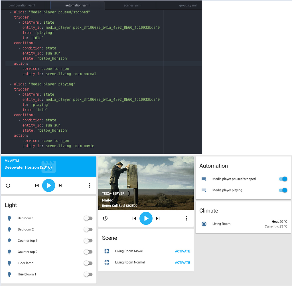 Need Help Dim Lights When Playing Media Configuration Home
