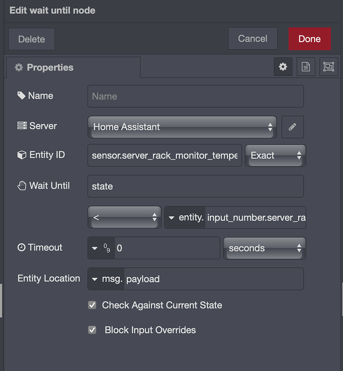 Help Configuring the "Wait Until" Node - Node RED - Configuration ...