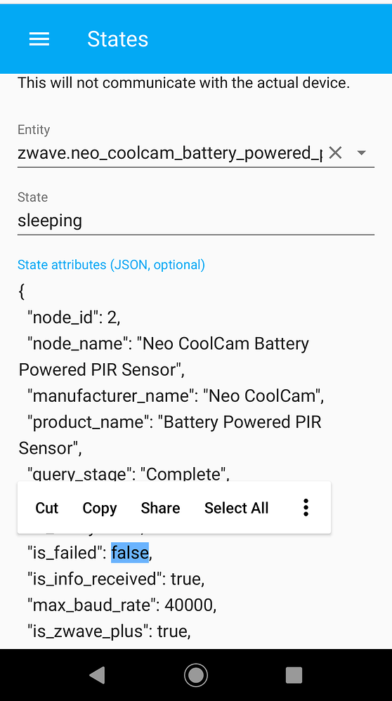 Where is the "Remove Failed Node" Option For ZWave Devices? Home