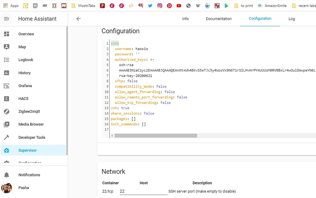Home Assistant Community Addon SSH &  Terminal Home Assistant OS