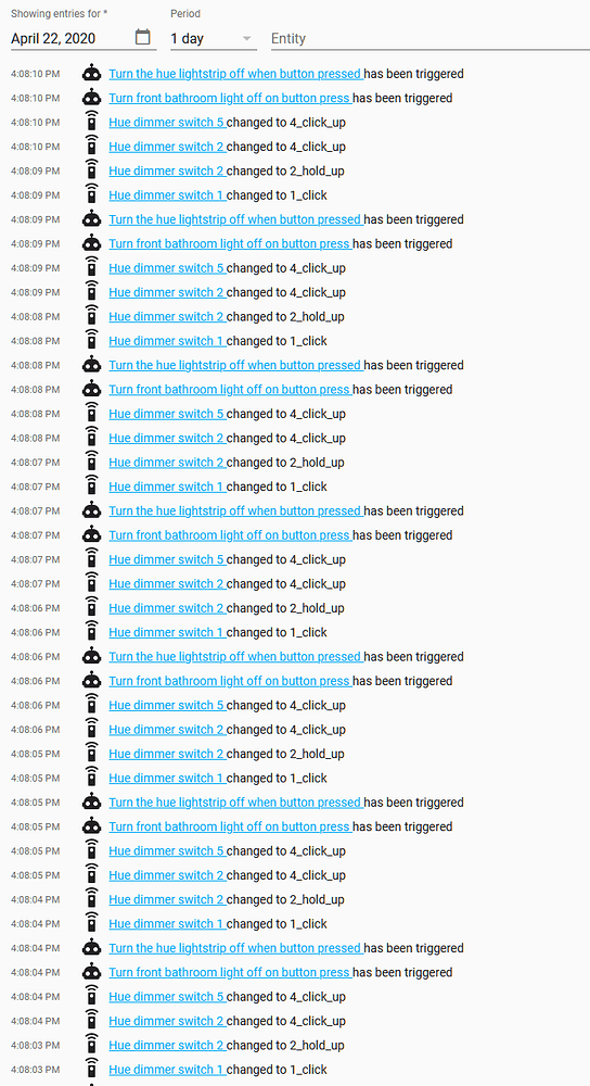 Home Assistant generating phantom clicks on Hue Dimmer switches every