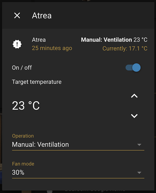 Atrea ventilation - Custom component - Custom Integrations - Home ...