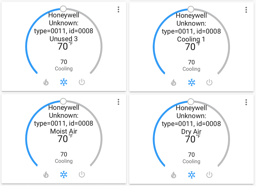Why are there multiple cards for a single physical device (thermostat