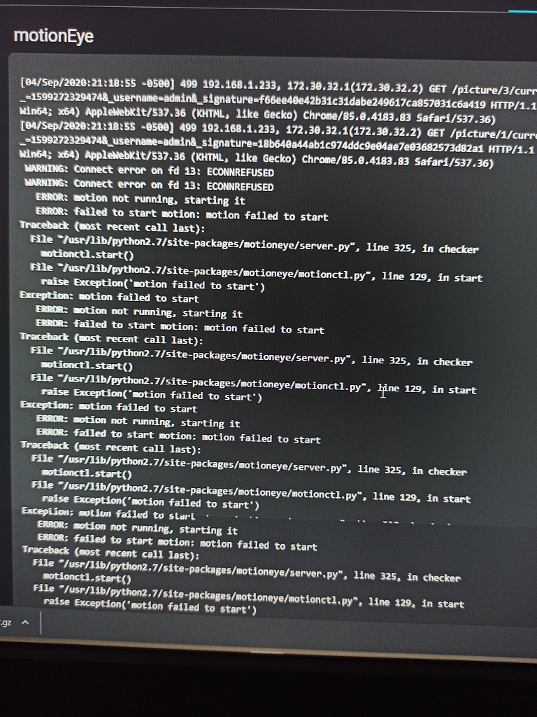 MotionEye does not work after 0.9.0 update Home Assistant Community