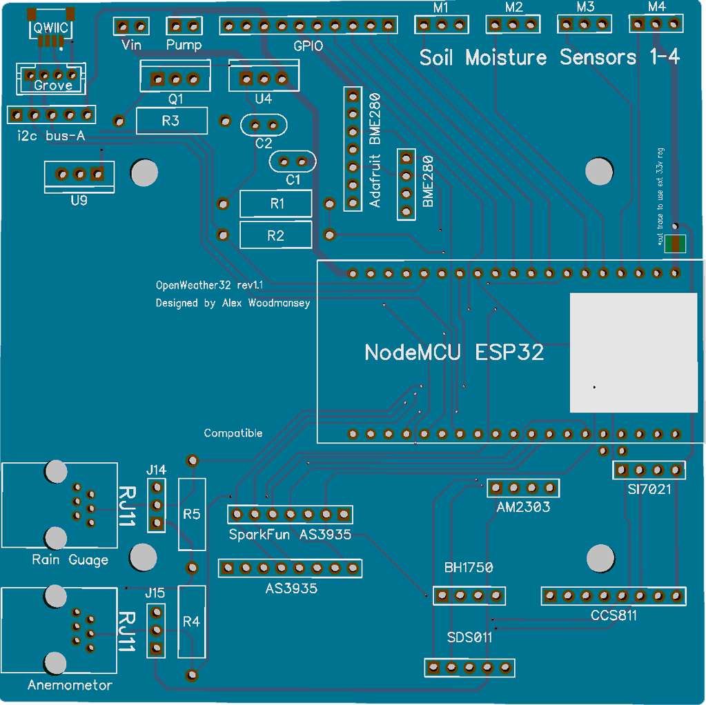 Openweather32 Open Source ESP32 based weather and air quality station
