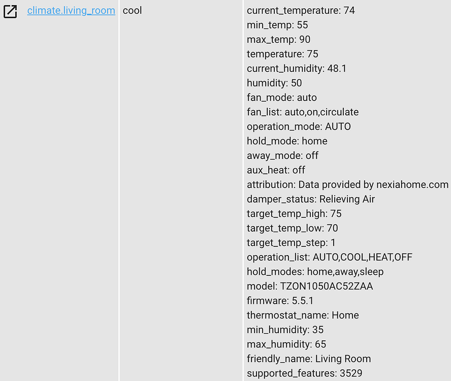 Nexia and Trane XL1050 / XL850 thermostat Configuration Home