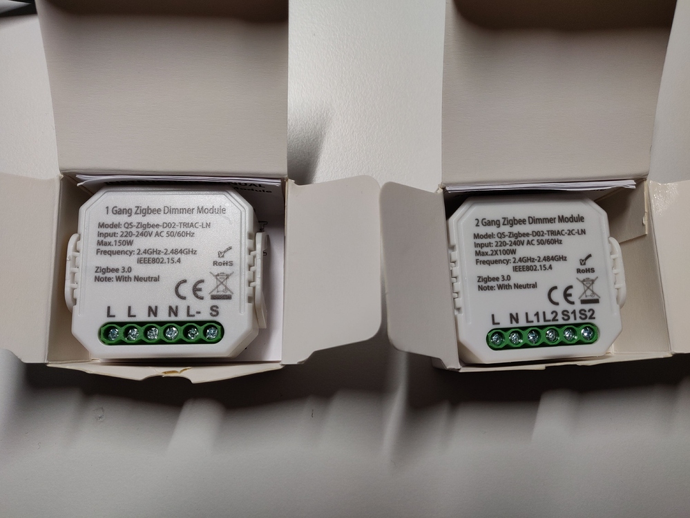 Zigbee inwall switches, dimmers and roller shutter controllers for ZHA Hardware