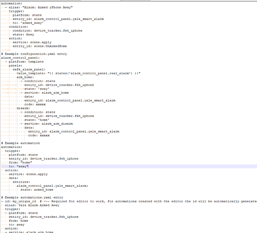 Automatically activate a Yale Smart Alarm on Home exit Configuration