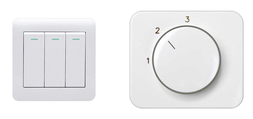 Three position rotary switch equivalent (controlling duct fan ...