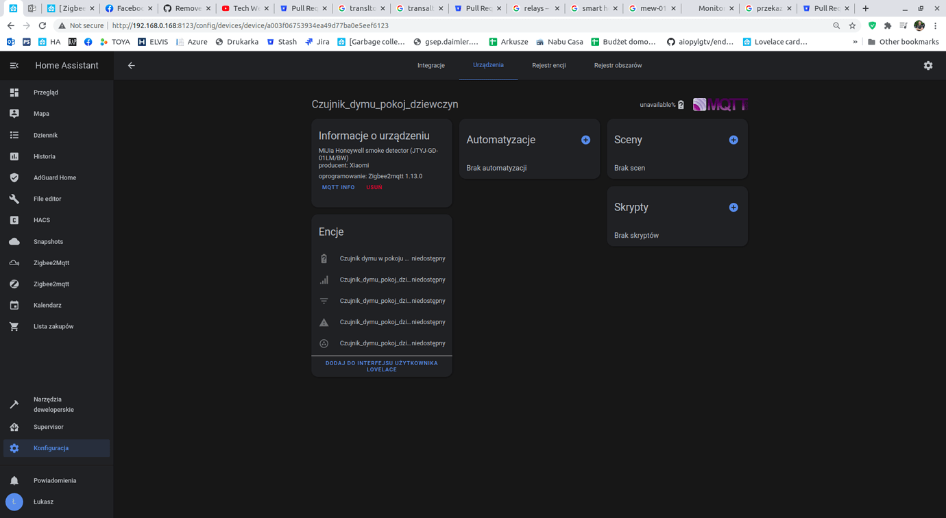 [ Zigbee2mqtt assistant ] Entities not working / not available Zigbee
