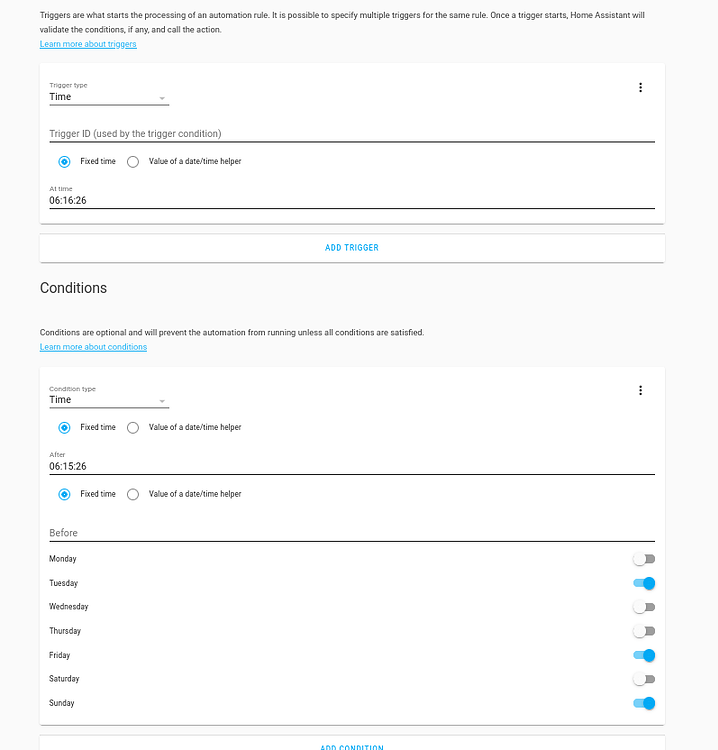 Create automation with trigger of time and date - Configuration - Home ...