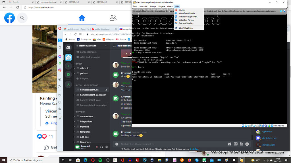Home Assistant OS does not work in virtual box Installation Home