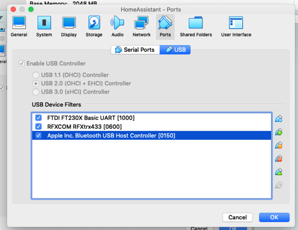 Bluetooth in VirtualBox on MacMini Configuration Home Assistant