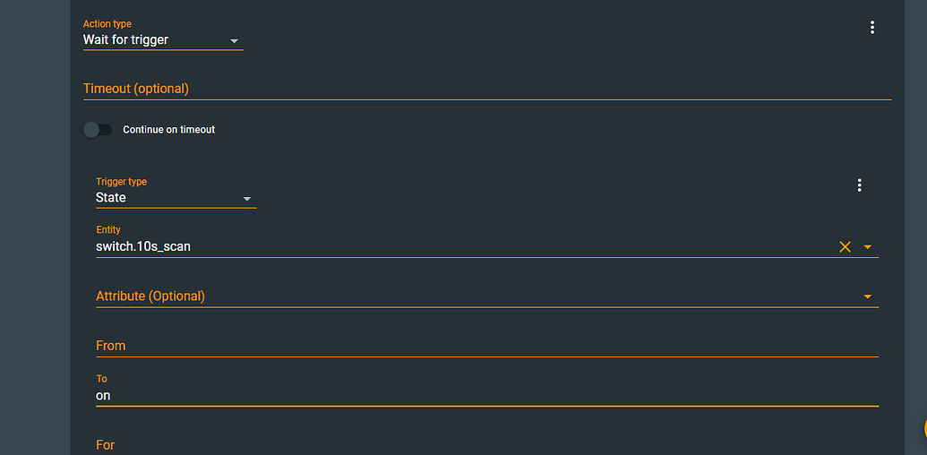 Conditional delay before executing an action Configuration Home