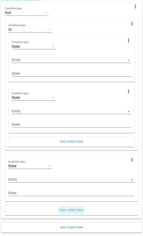 Support for AND and OR conditions in frontend Feature Requests Home