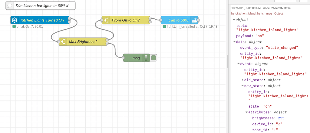 Nodered 7.2.3 Switch Node not evaluating attribute? - Node-RED - Home ...