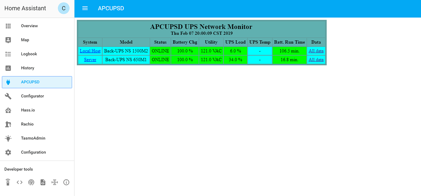 Multiple UPS with apcupsd component Configuration Home Assistant