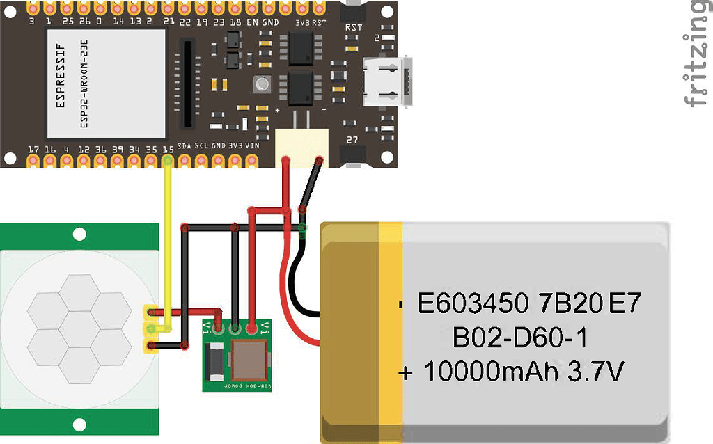 Project PIR Sensor with DFR Firebeetle and LiIonBattery ESPHome