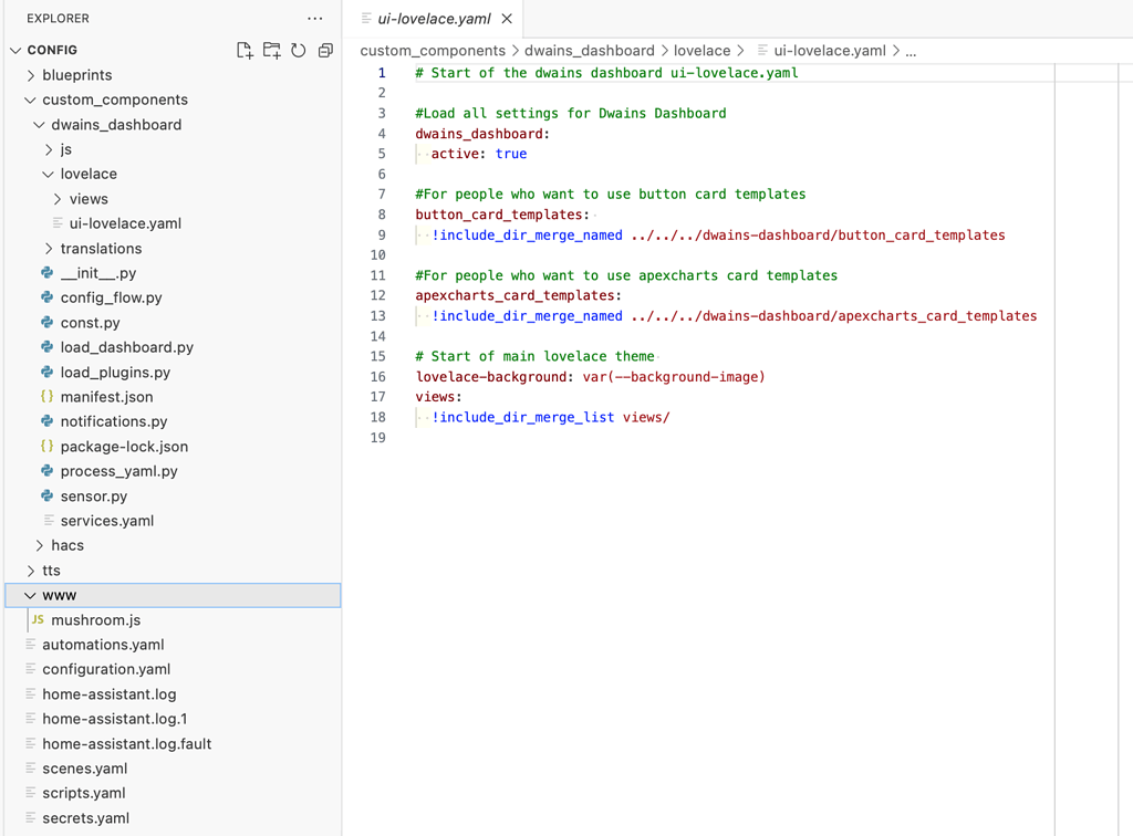 Newby installing mushroom cards, no www folder, no Lovelace? - Frontend ...