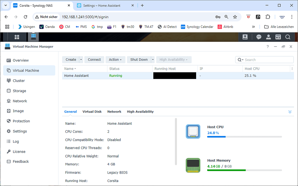 Cannot get an IP on VMM Synology - Installation - Home Assistant Community