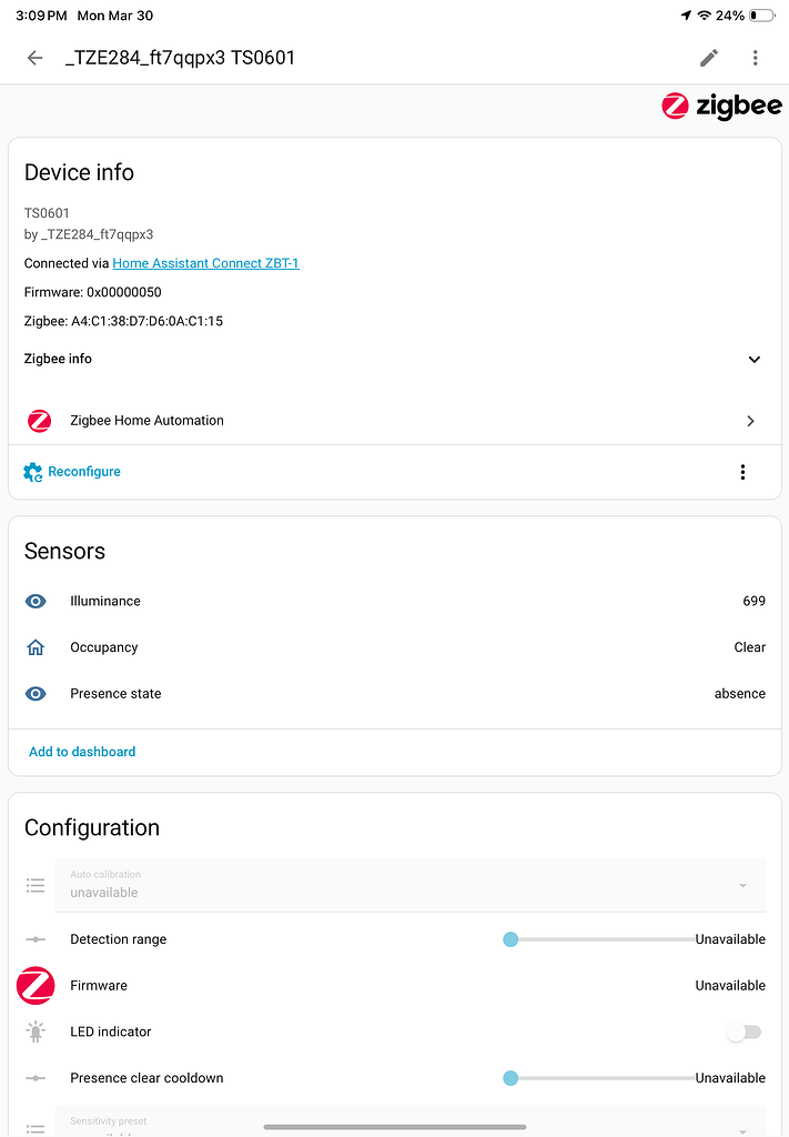 Zemismart Human Presence Sensor: Integration into Home Assistant via ...