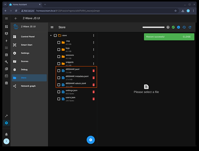 Restore cache files