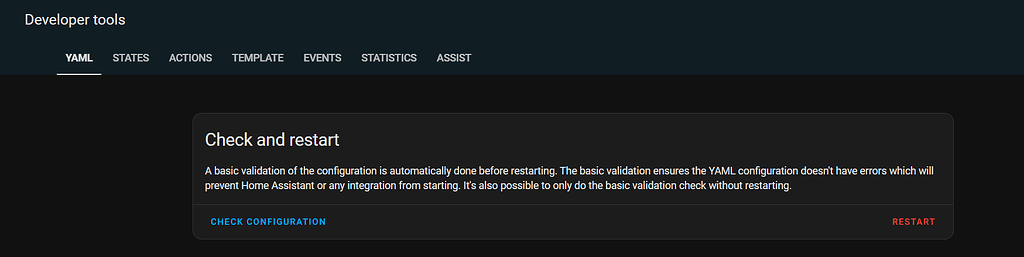 HA DEVELOPER TOOLS SERVICES MISSING intelligence overview