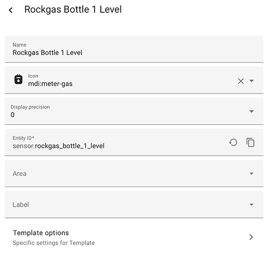 Template sensor helper