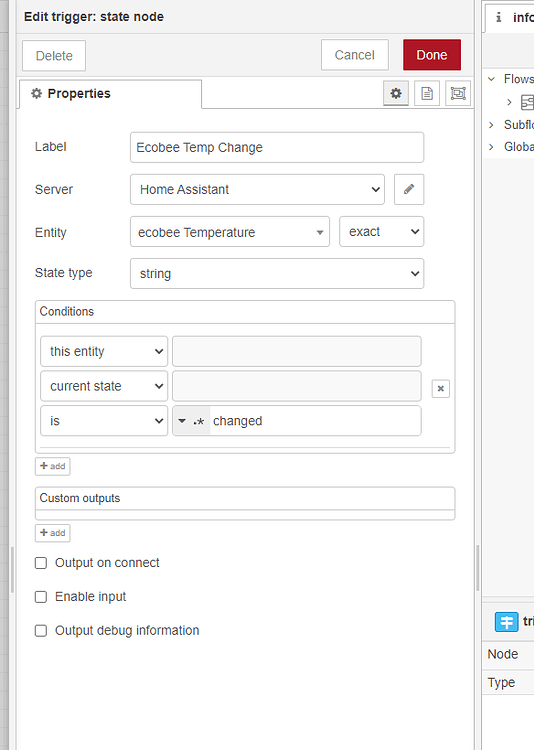 Trigger state in node red if temp changed - Node-RED - Home Assistant ...