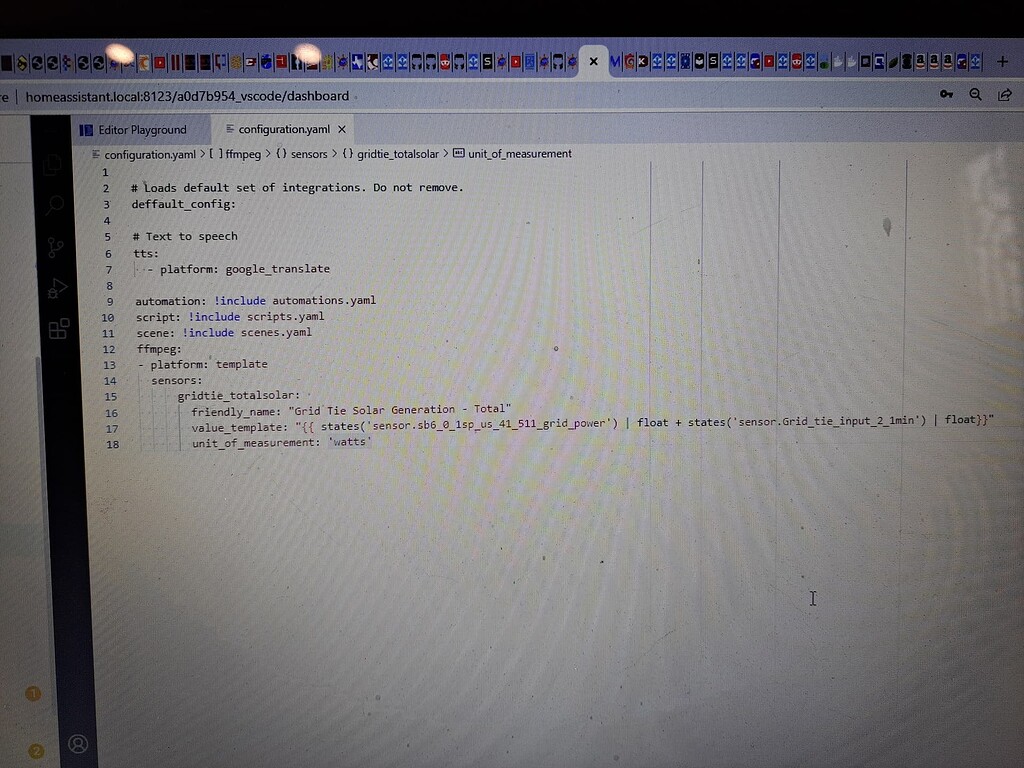 Config.yaml will not load after a change I made Frontend Home
