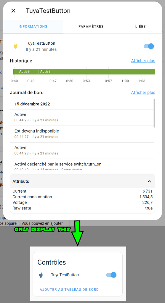 How to display a simple card with Switch, Voltage, Current and Power