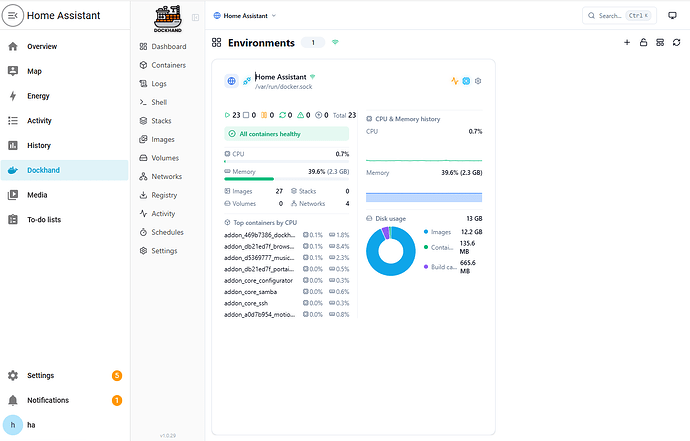 Dockhand Environment in Home Assistant