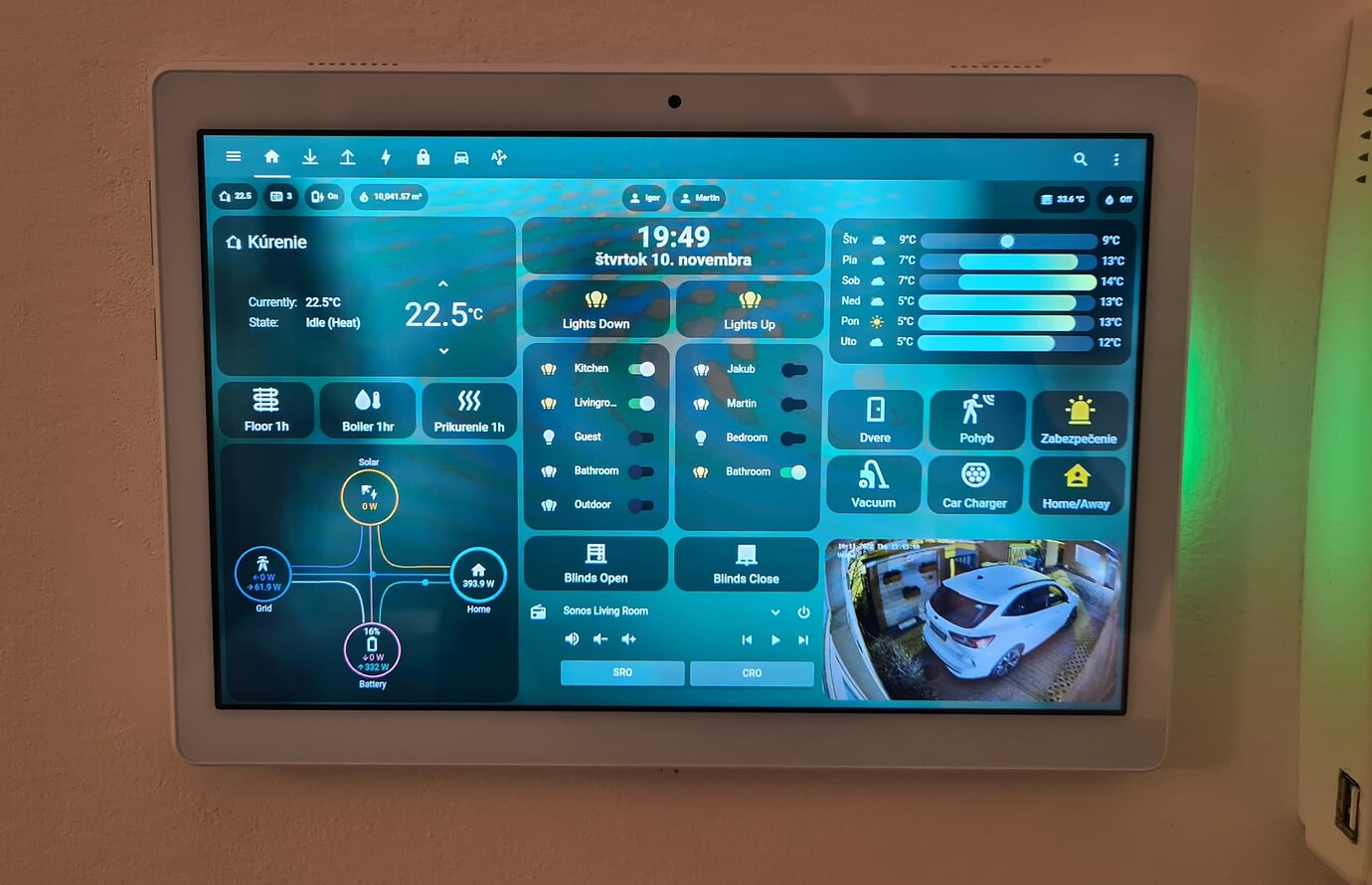 Wall dashboard ambilight for notifications and entity states using WLED